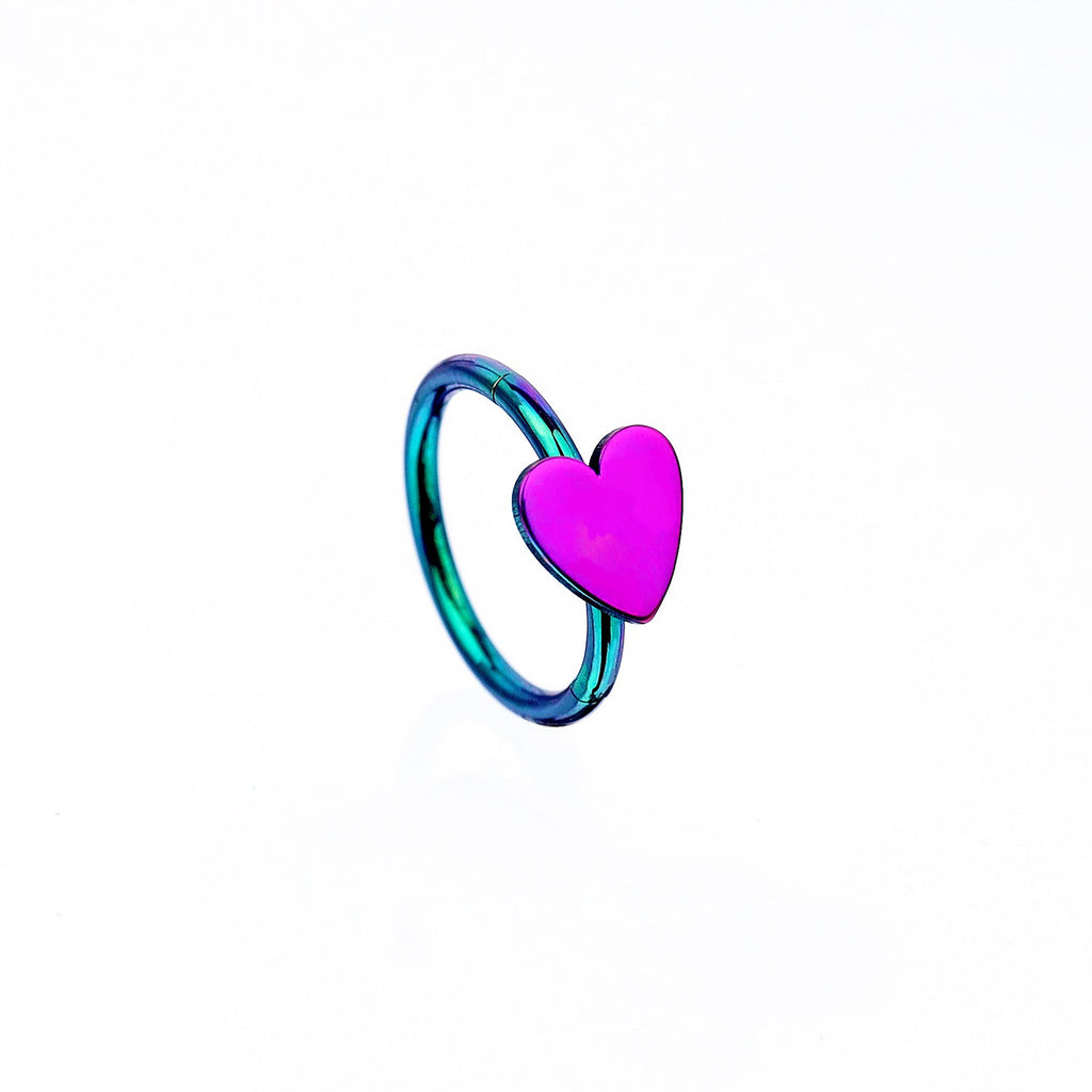 16G Titanium Heart Clicker Ring