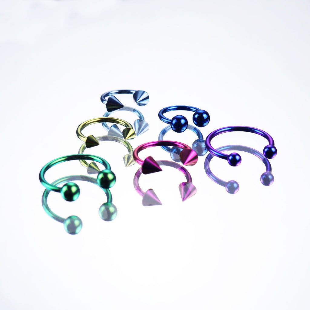 16G Internally Threaded Titanium Horseshoe ring