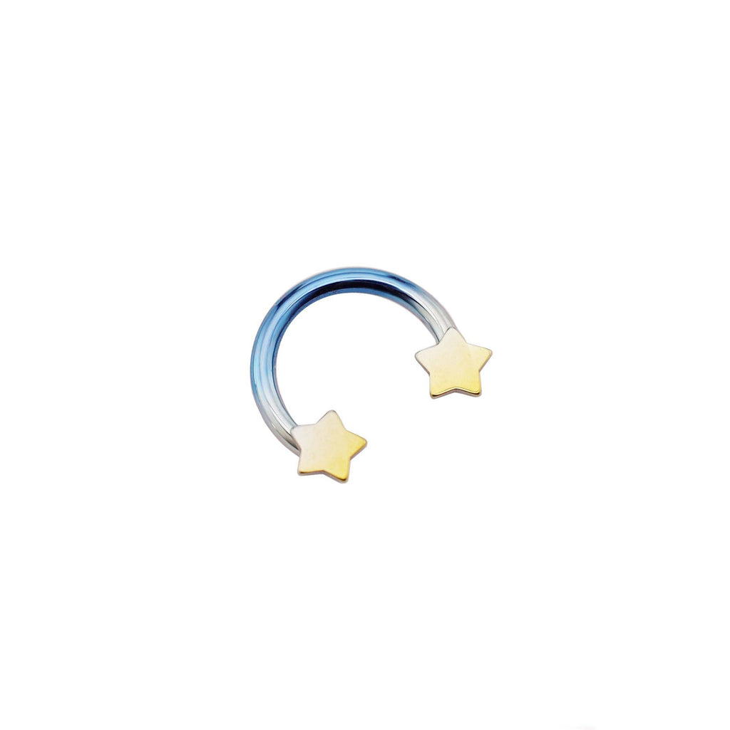 Star Shaped Titanium Horseshoe Ring