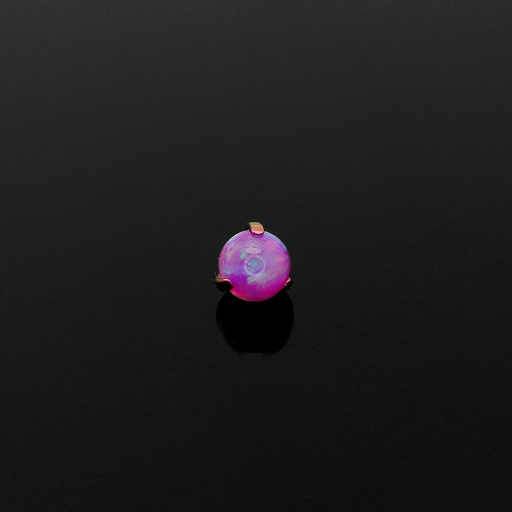 High Shine Opal Internally Threaded Titanium tongue stud