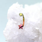 3D Star Spike Titanium Horseshoe ring