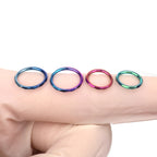 Engraved wavy Titanium Segment Hoop