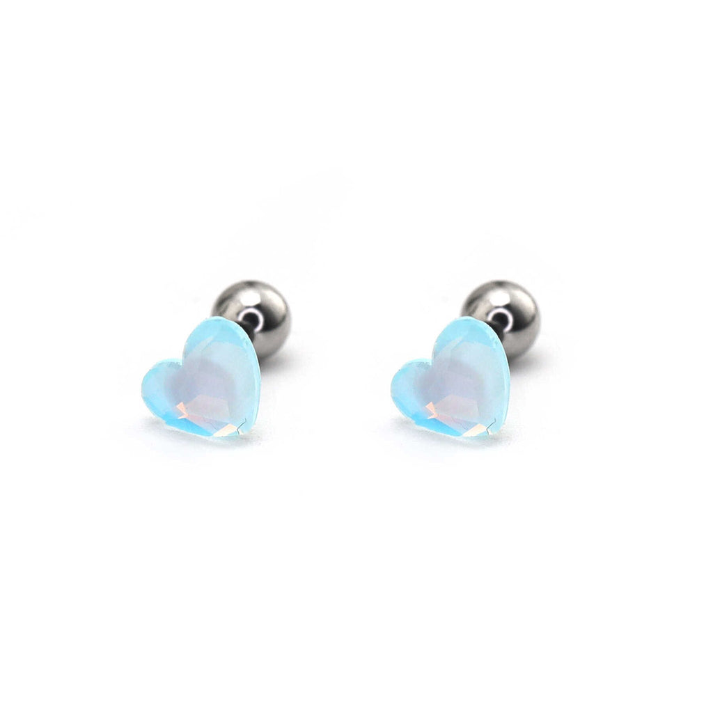 Heart Crystal Stainless Steel Ear Studs