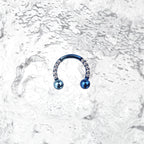 16G CZ Titanium Horseshoe Ring