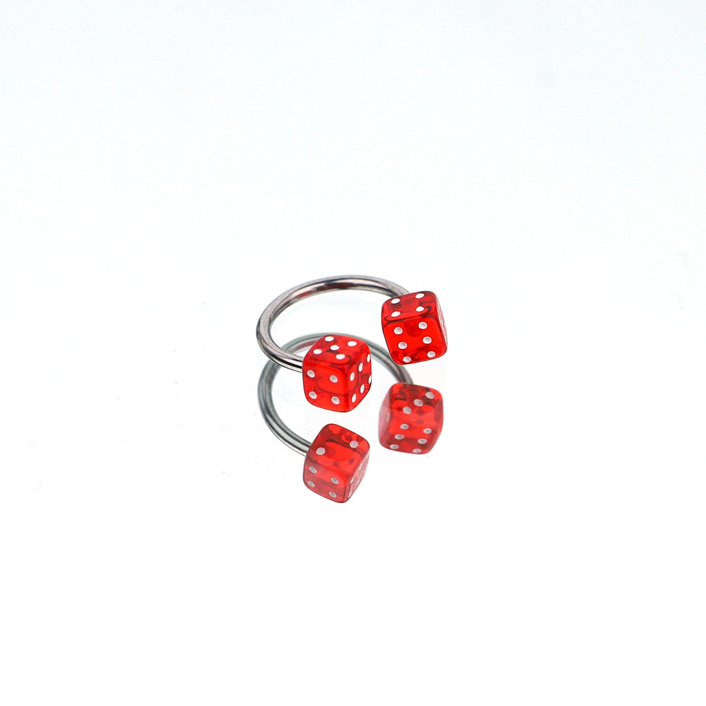 Colorful Acrylic Dice Horseshoe Ring
