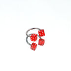 Colorful Acrylic Dice Horseshoe Ring