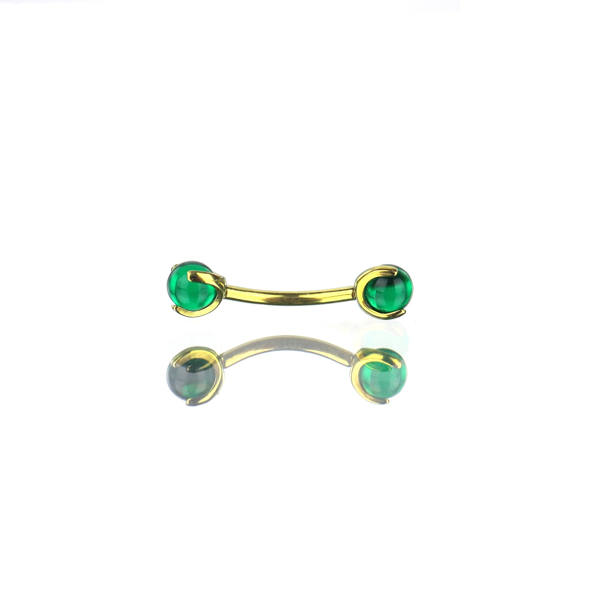 Round CZ Ball Internally Threaded Titanium Brow Studs