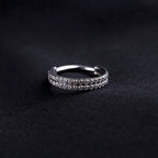 16G Double Layer CZ Titanium Segment Hoop