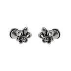 Engraved Snowflake Externally Threaded Stainless Steel Ear Studs