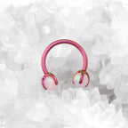 Opal internally threaded Titanium Horseshoe Ring