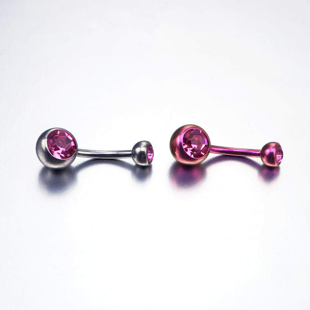 Crystal Titanium Belly Ring