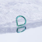 Teardrop CZ Titanium Segment Hoop