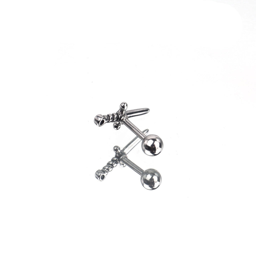 Dagger Externally Threaded Stainless Steel Ear Studs
