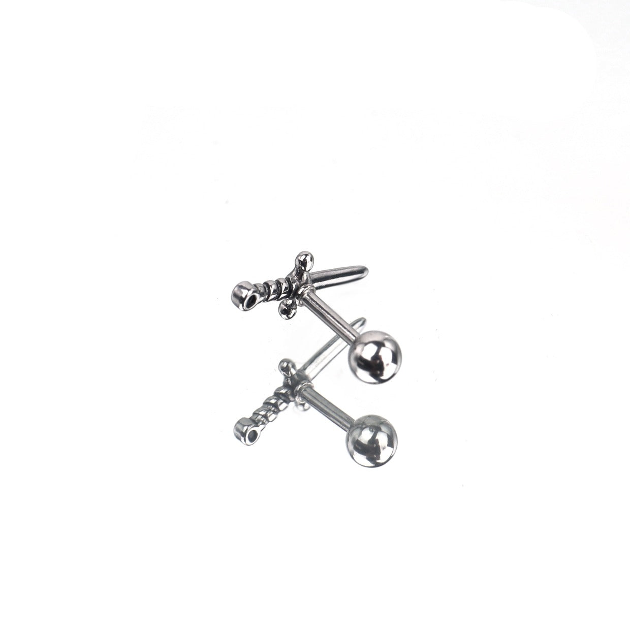Dagger Externally Threaded Stainless Steel Ear Studs