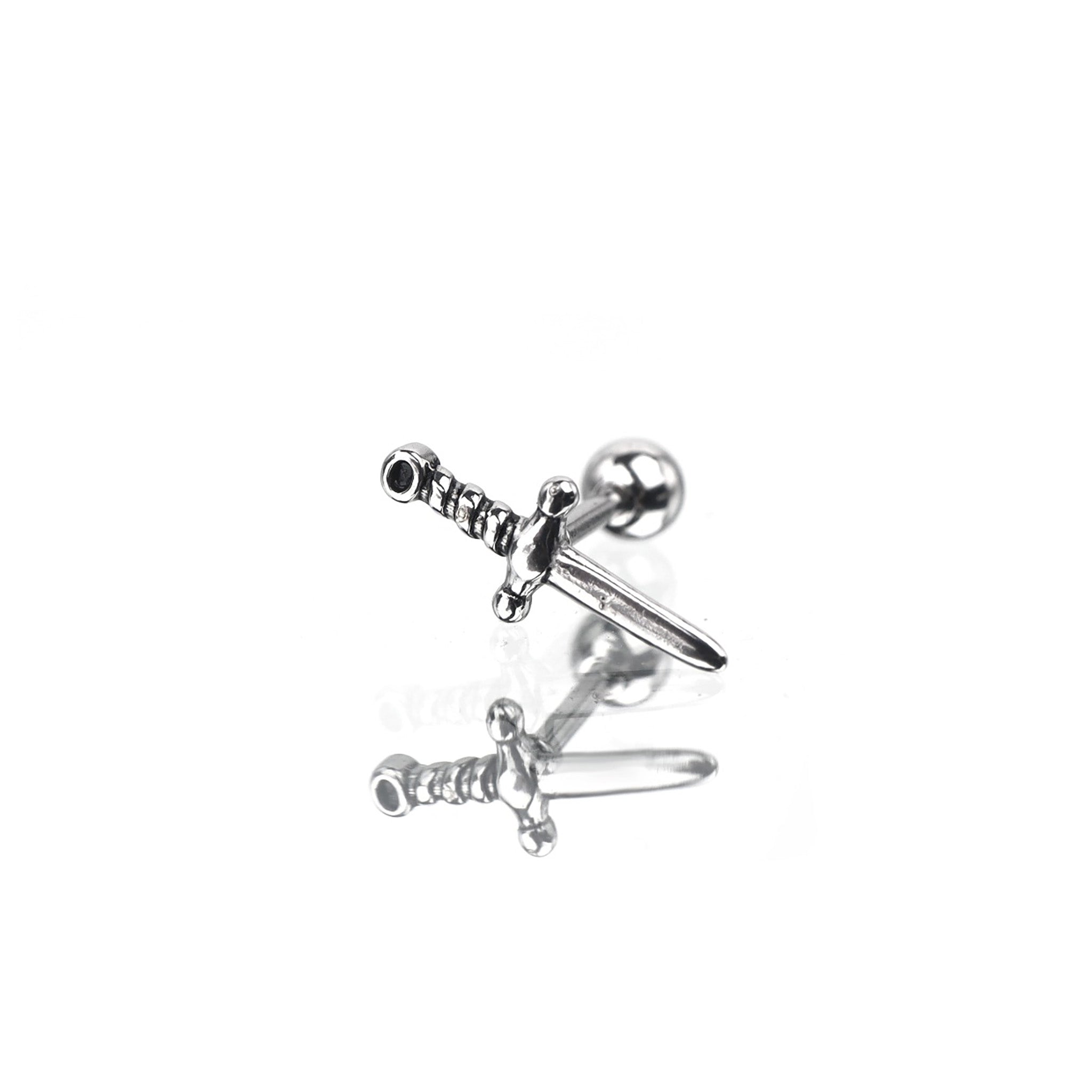 Dagger Externally Threaded Stainless Steel Ear Studs