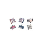 Square CZ Internally Threaded Titanium Ear Studs