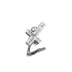 CZ Cross Sterling Silver Navel Ring