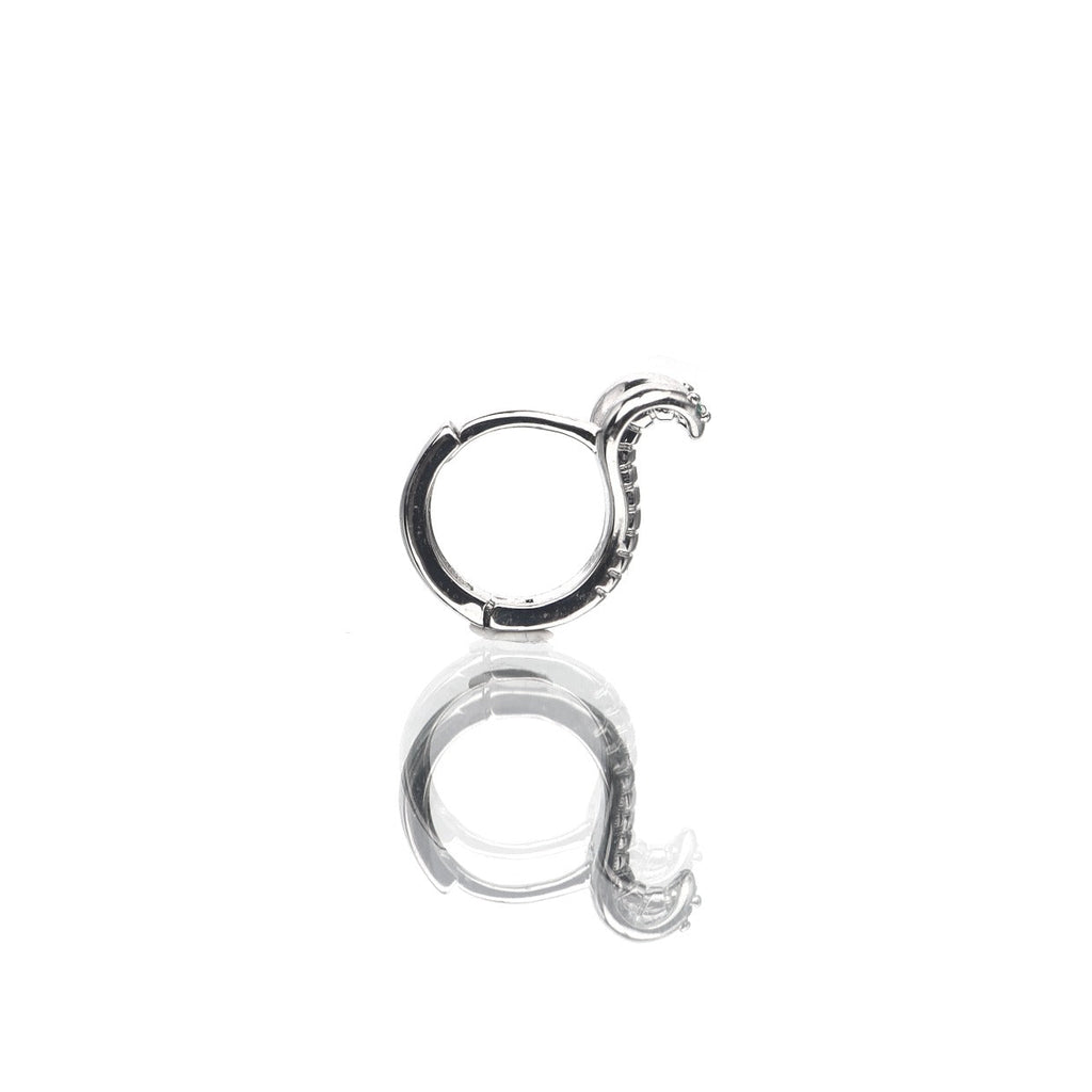 Green CZ Cobra Stainless Steel Earrings