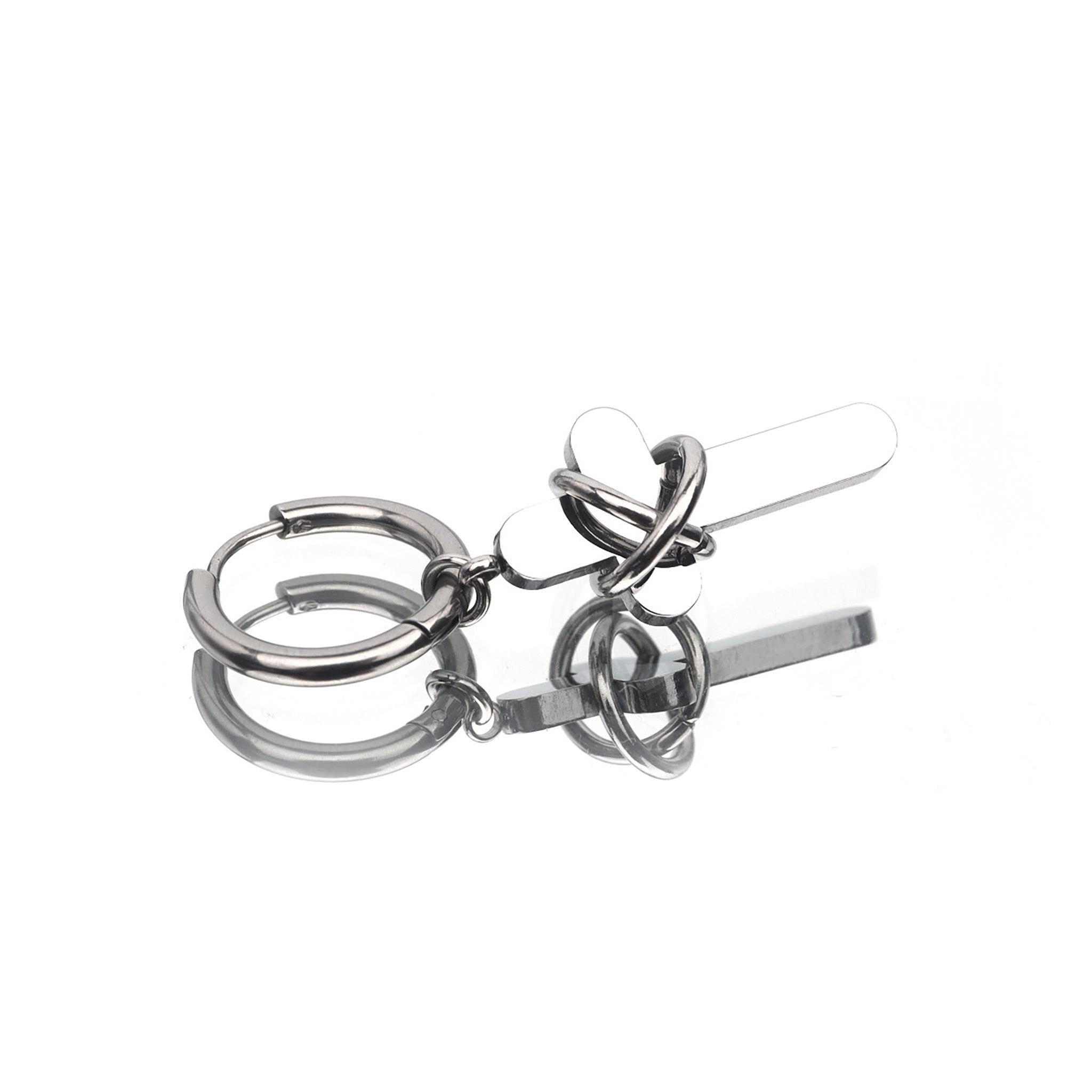 Bondage Cross Pendant Stainless Steel Earrings