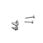 3D Butterfly Internally Threaded Stainless Steel Ear Studs