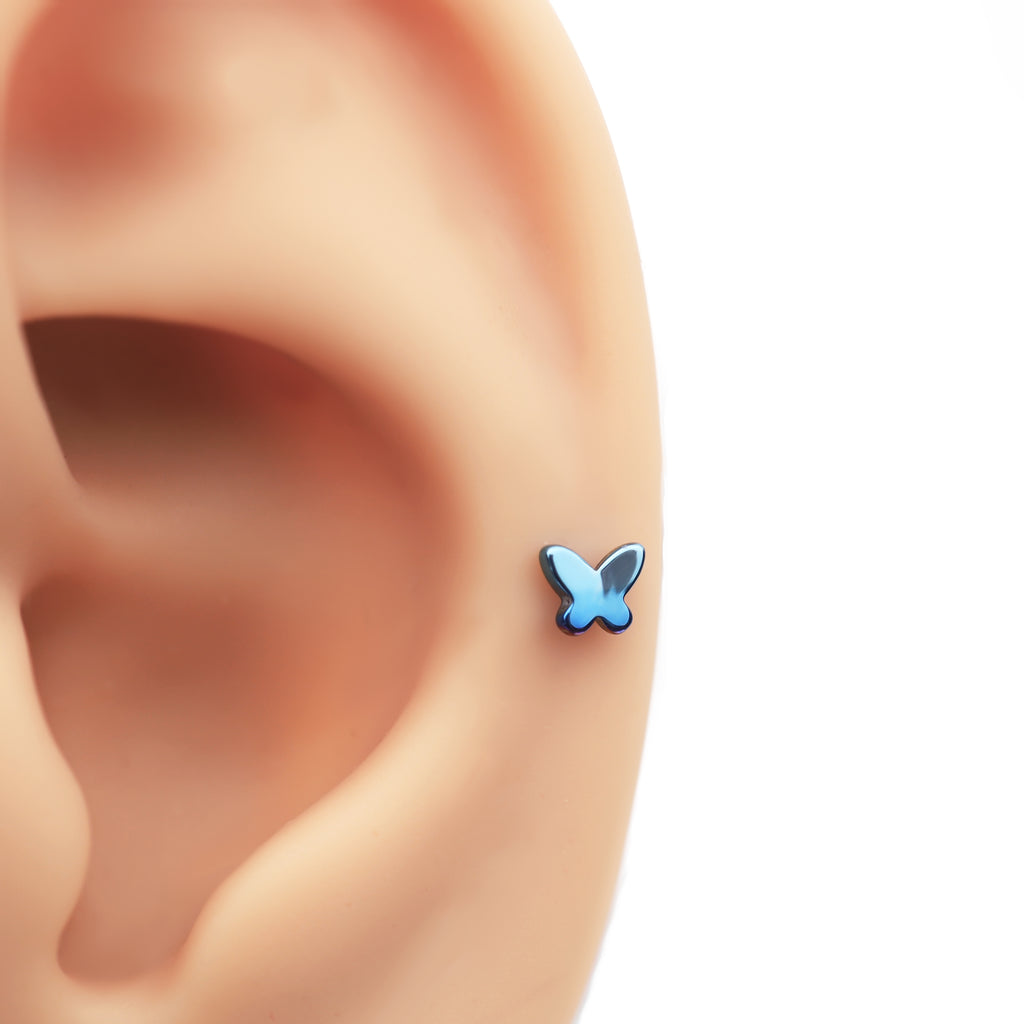 Colorful Gradient Butterfly Titanium - Nose/Ear Stud