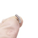 Silver Curved CZ Internally Threaded Titanium Studs