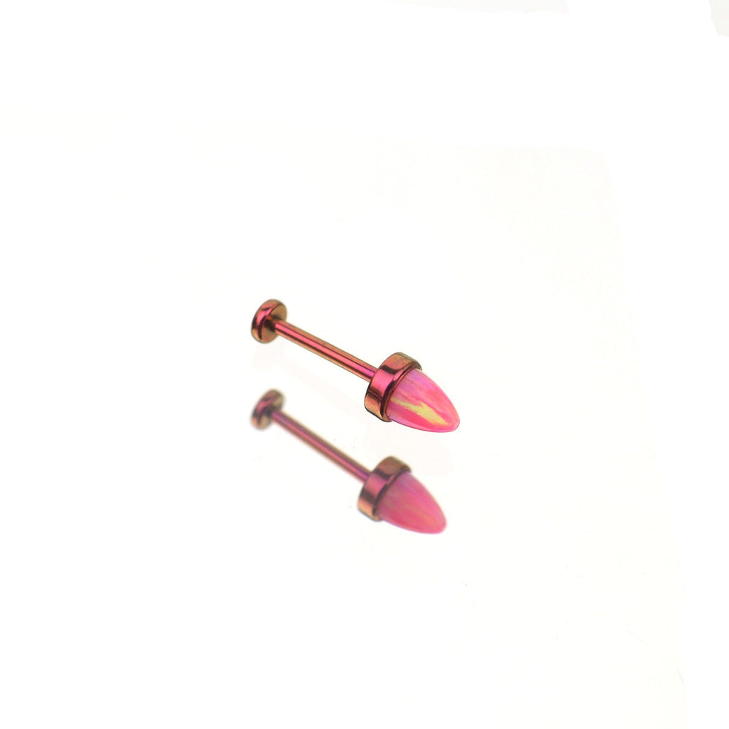 Spike Opal Threadless Titanium Nose Stud