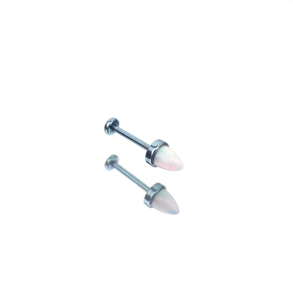 Spike Opal Threadless Titanium Nose Stud