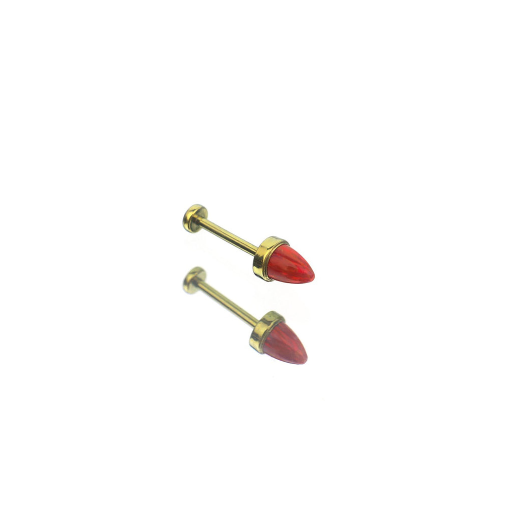 Spike Opal Threadless Titanium Nose Stud