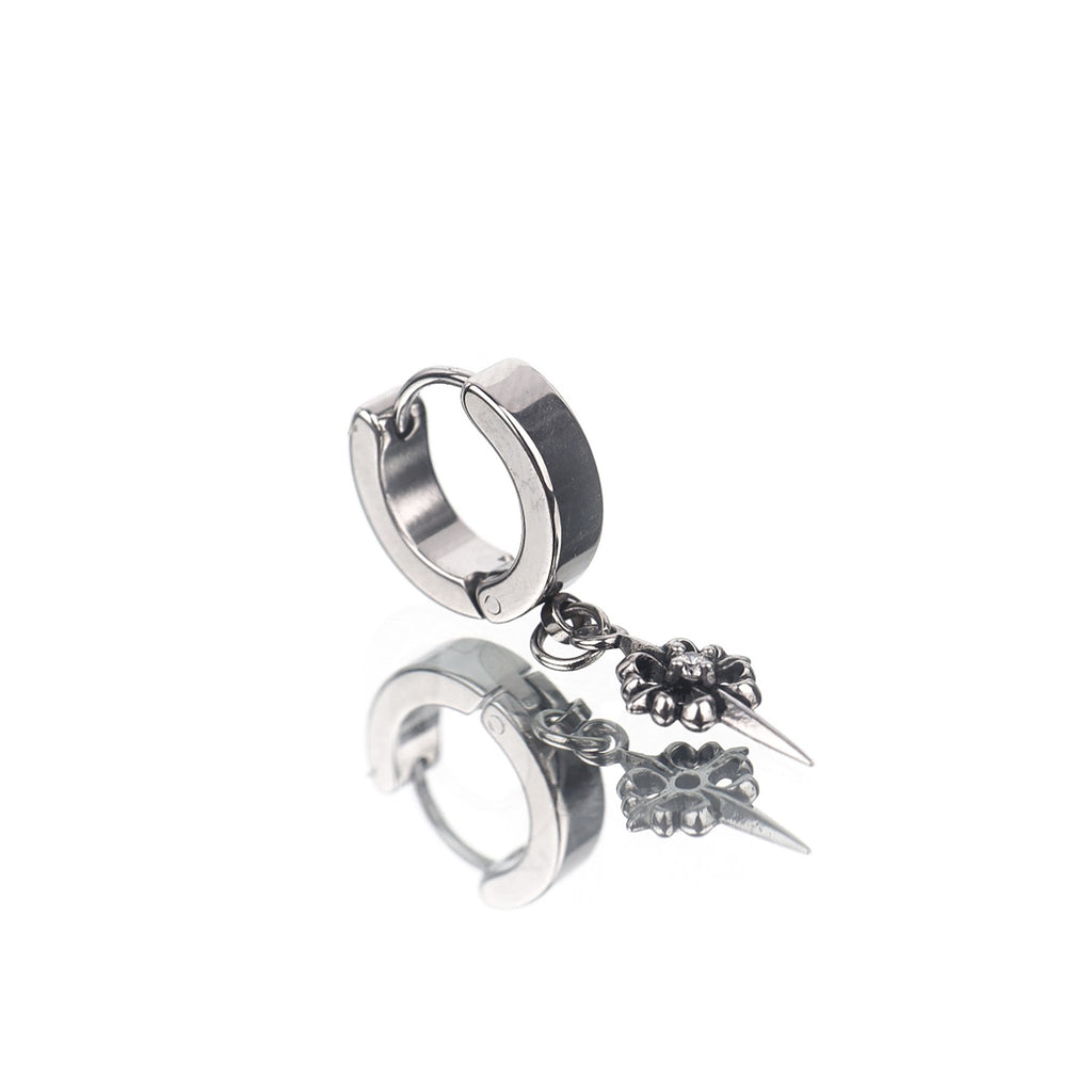 Gothic CZ Cross Stainless Steel Earrings