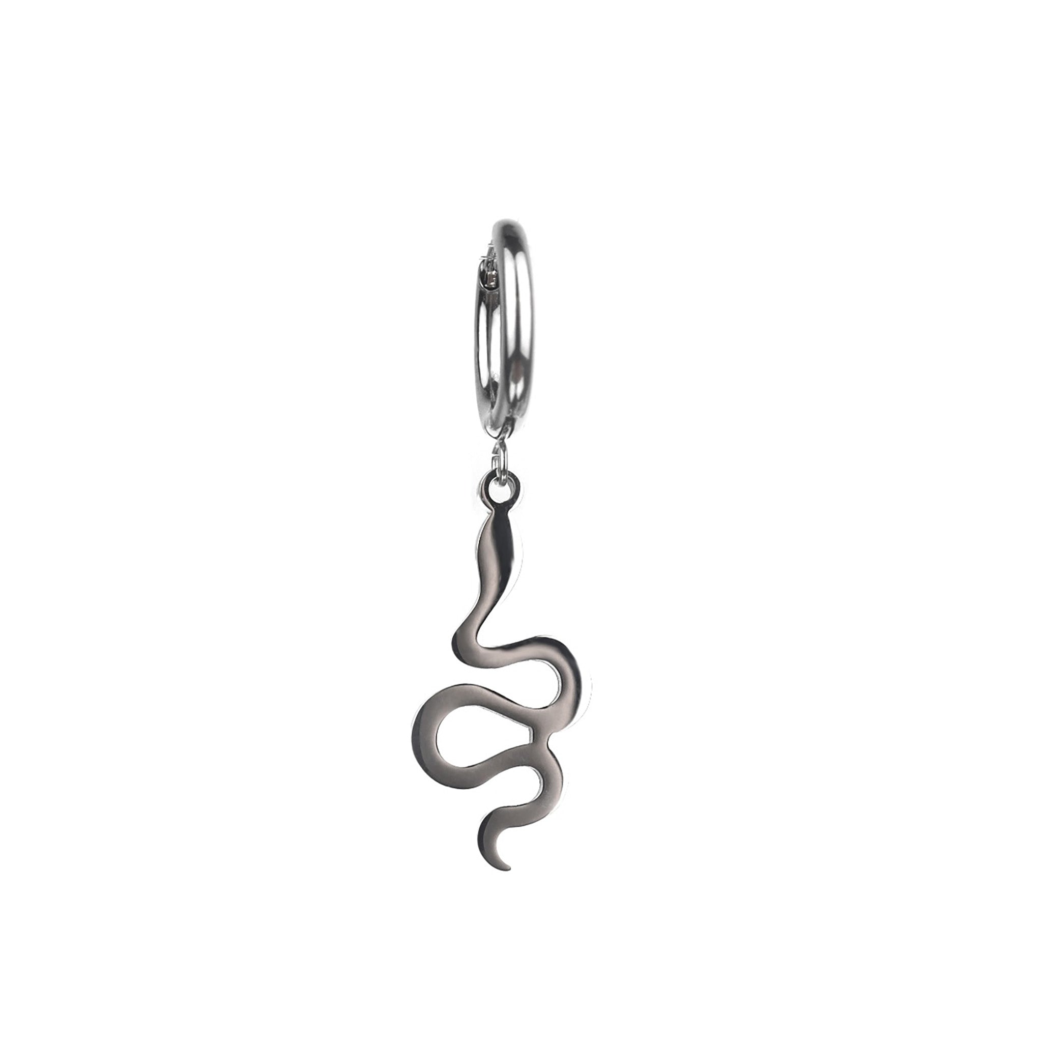 Snake Pendant Stainless Steel Earrings