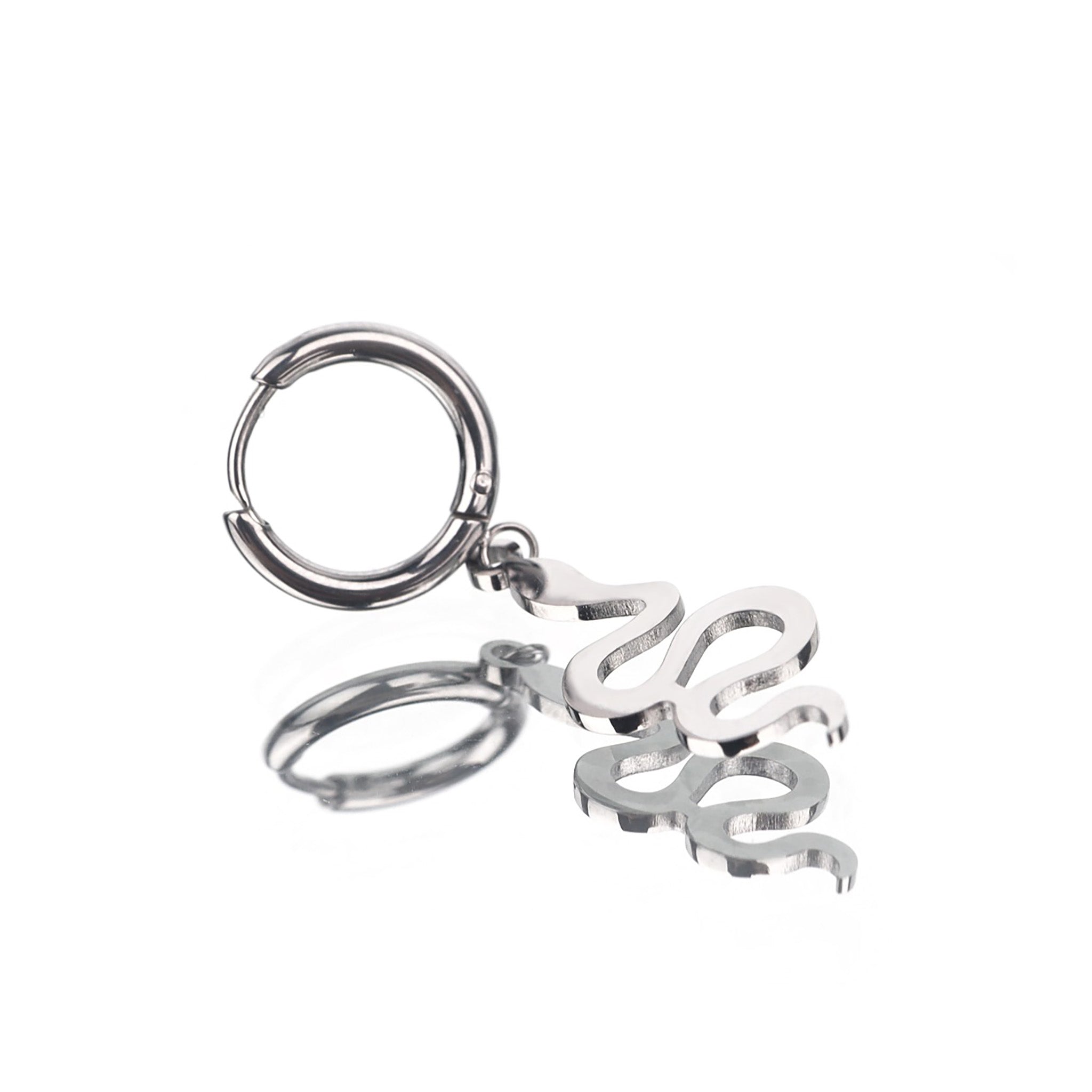 Snake Pendant Stainless Steel Earrings