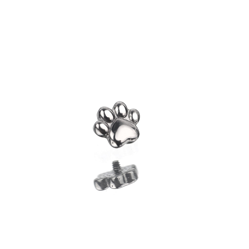 Cute Cat Paw Internally Threaded Stainless Steel Lip Ring