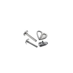 Openwork Puzzle Heart Internally Threaded Stainless Steel Ear Studs