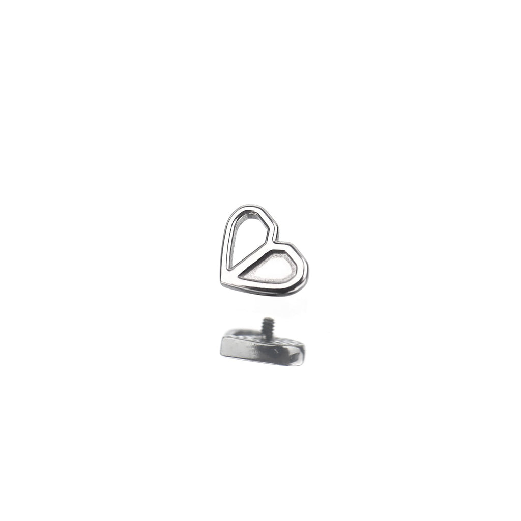 Openwork Puzzle Heart Internally Threaded Stainless Steel Ear Studs