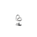 Openwork Puzzle Heart Internally Threaded Stainless Steel Ear Studs