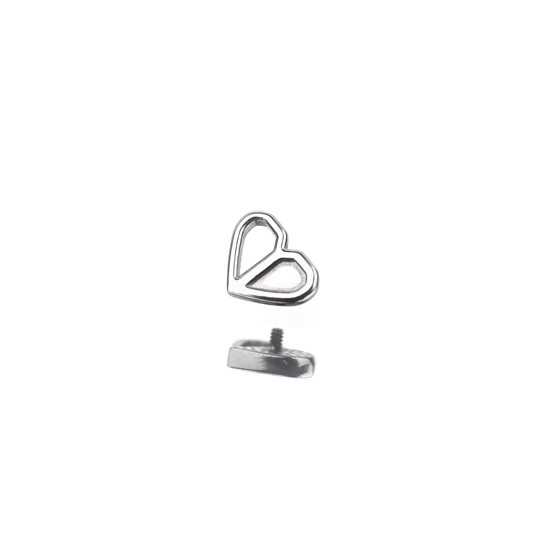 Openwork Puzzle Heart Internally Threaded Stainless Steel Ear Studs