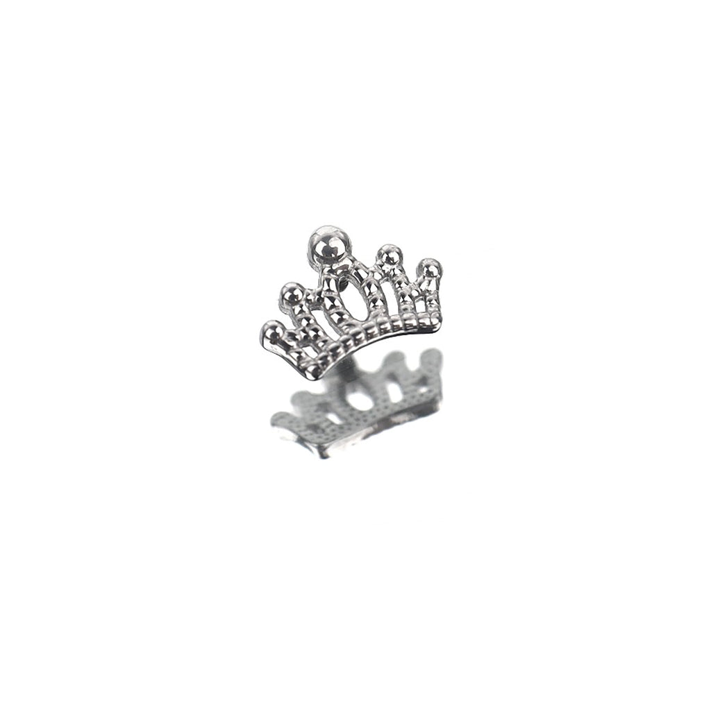 Crown Internally Threaded Stainless Steel Ear Studs