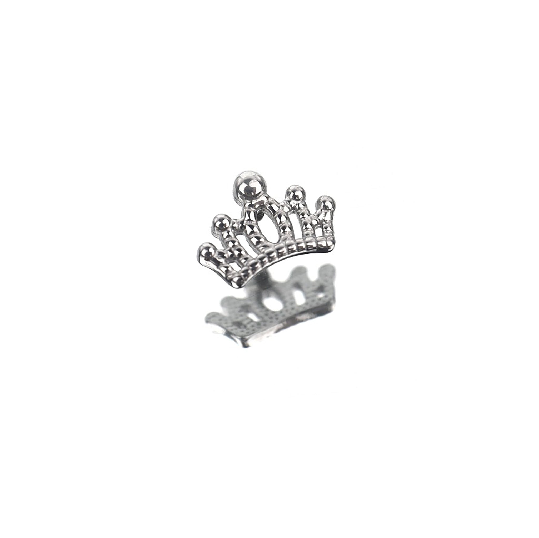 Crown Internally Threaded Stainless Steel Ear Studs