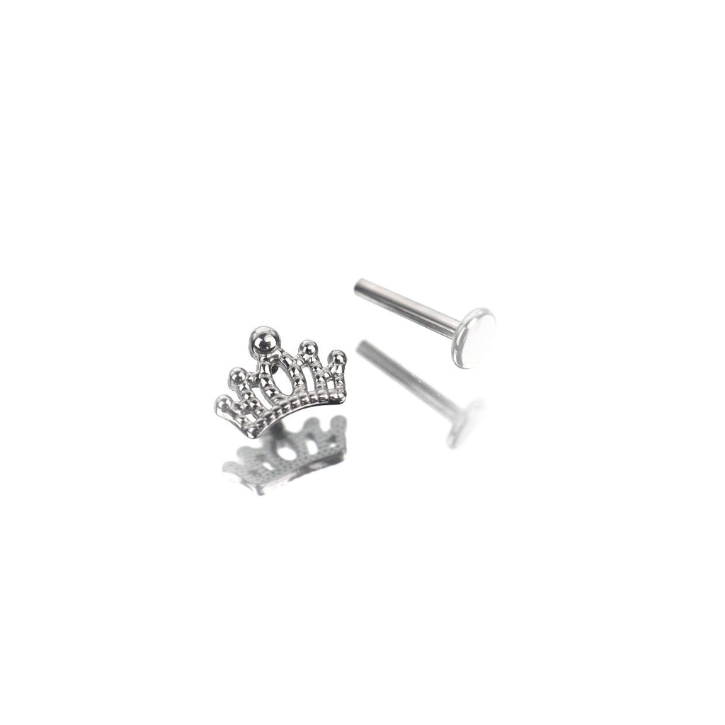 Crown Internally Threaded Stainless Steel Ear Studs