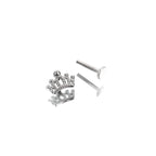 Crown Internally Threaded Stainless Steel Ear Studs