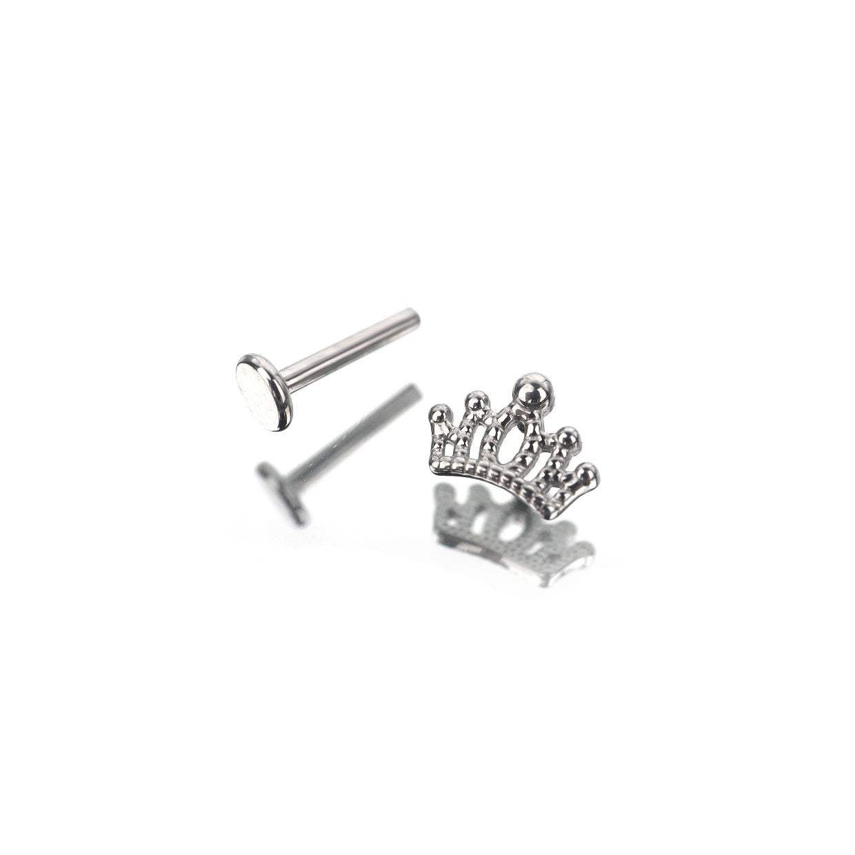 Crown Internally Threaded Stainless Steel Ear Studs