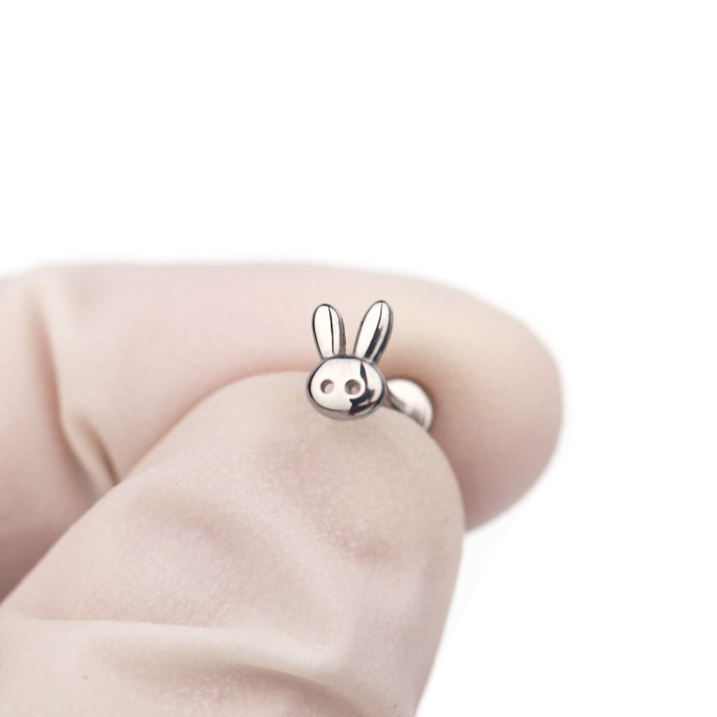 Cute Bunny Internally Threaded Stainless Steel Ear Studs