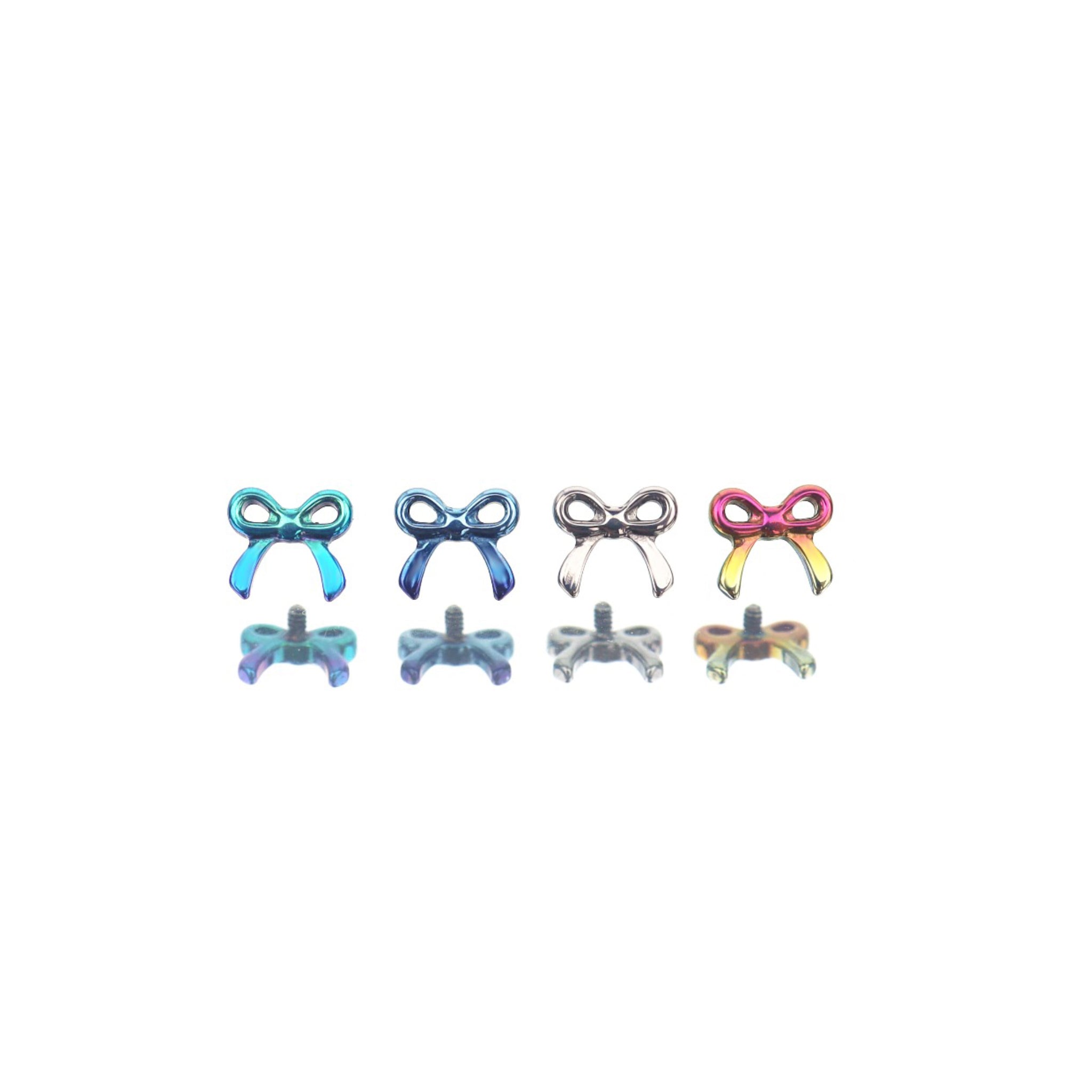 Mini Openwork Bow Titanium Ear Studs