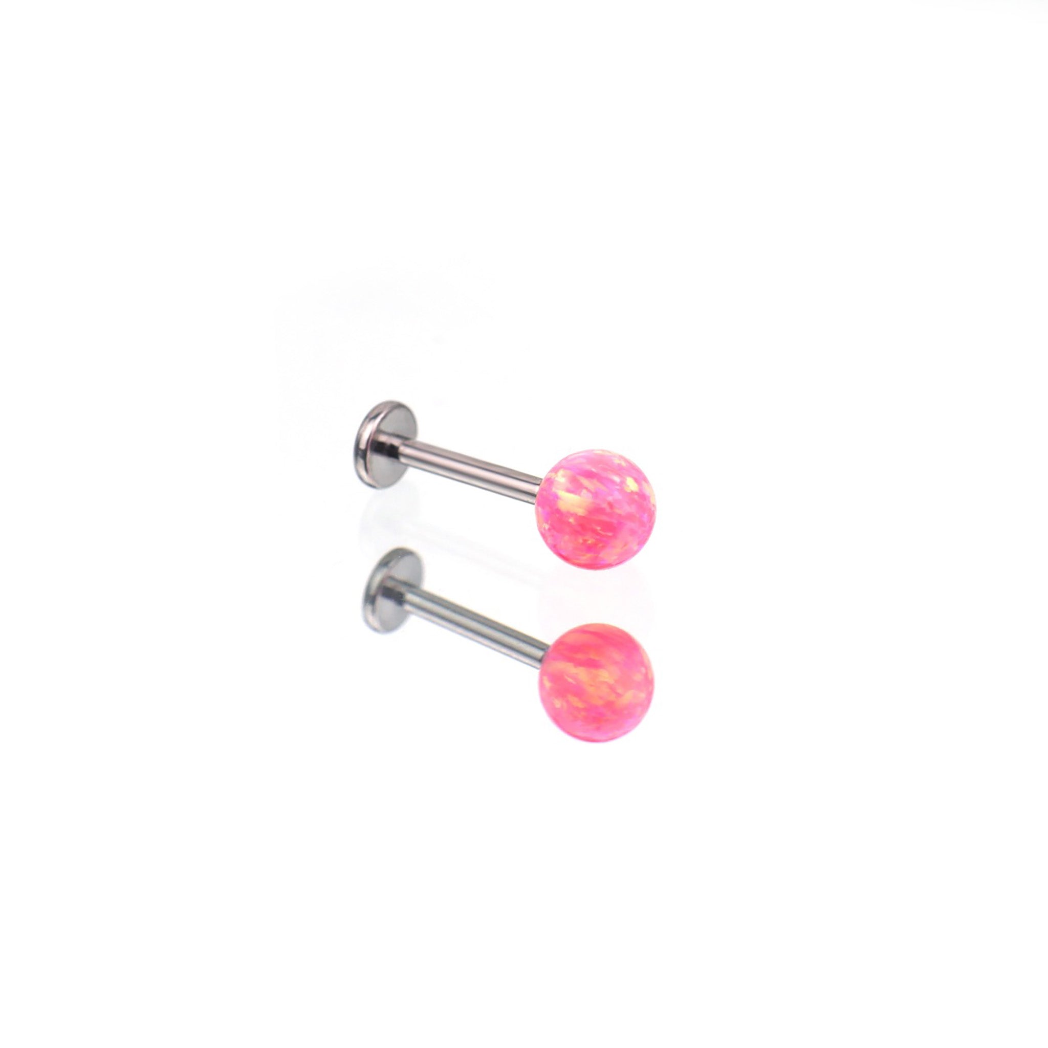 5mm Internally Threaded Opal Titanium Ear Stud