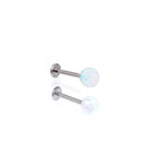 5mm Internally Threaded Opal Titanium Ear Stud