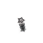 3D Pentagram Externally Threaded Stainless Steel Ear Studs