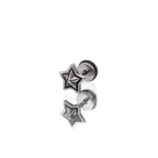 3D Pentagram Externally Threaded Stainless Steel Ear Studs
