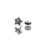 3D Pentagram Externally Threaded Stainless Steel Ear Studs