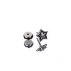 3D Pentagram Externally Threaded Stainless Steel Ear Studs
